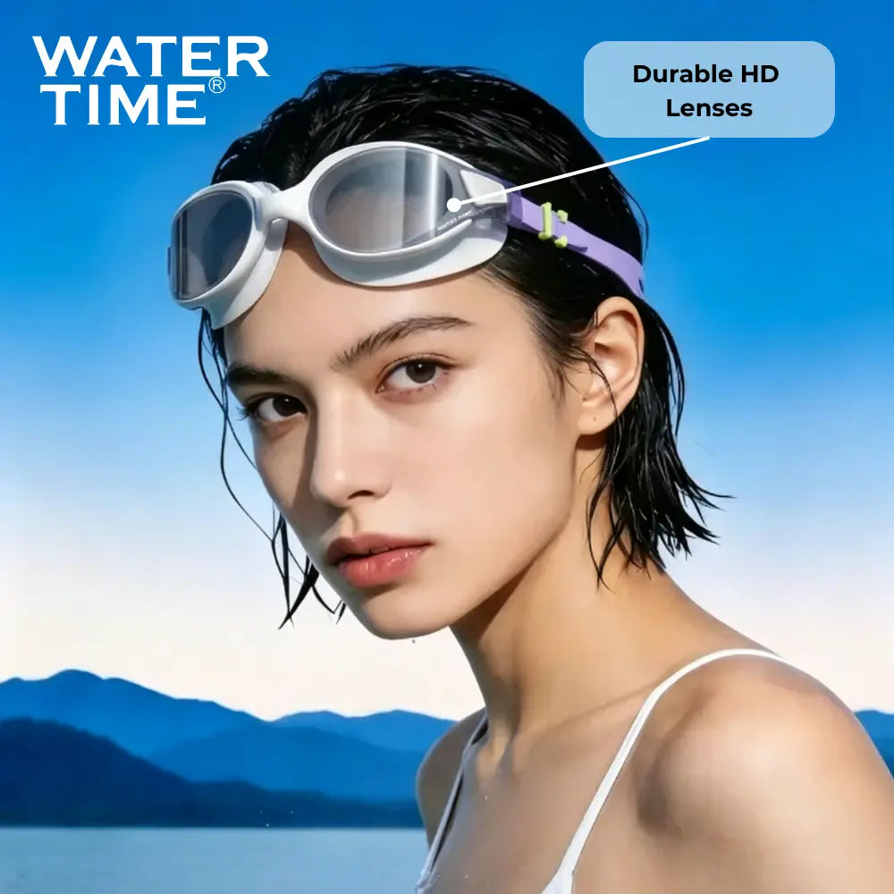 WATERTIME Wide View Adult Swim Goggles with Anti-Fog Technology, Soft Silicone Seal, and Adjustable Strap