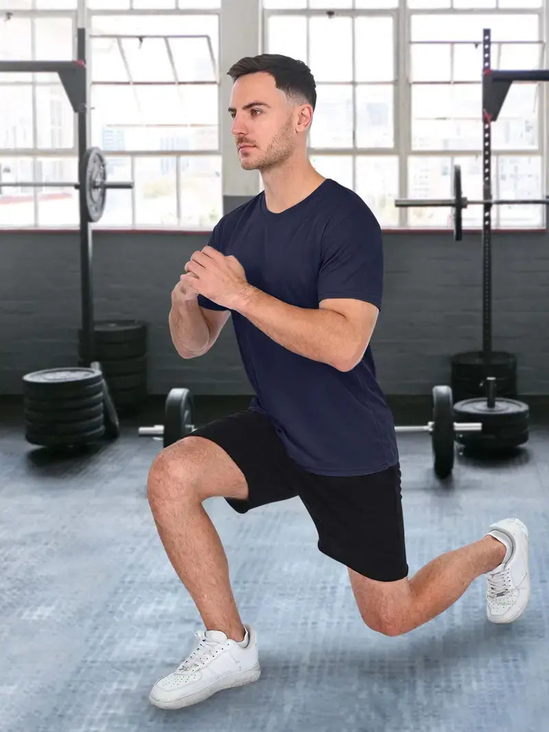 Men's Plus Size 3-Piece Athletic Workout Shirts - Quick-Drying, Moisture-Wicking Short Sleeve Mesh T-Shirts
