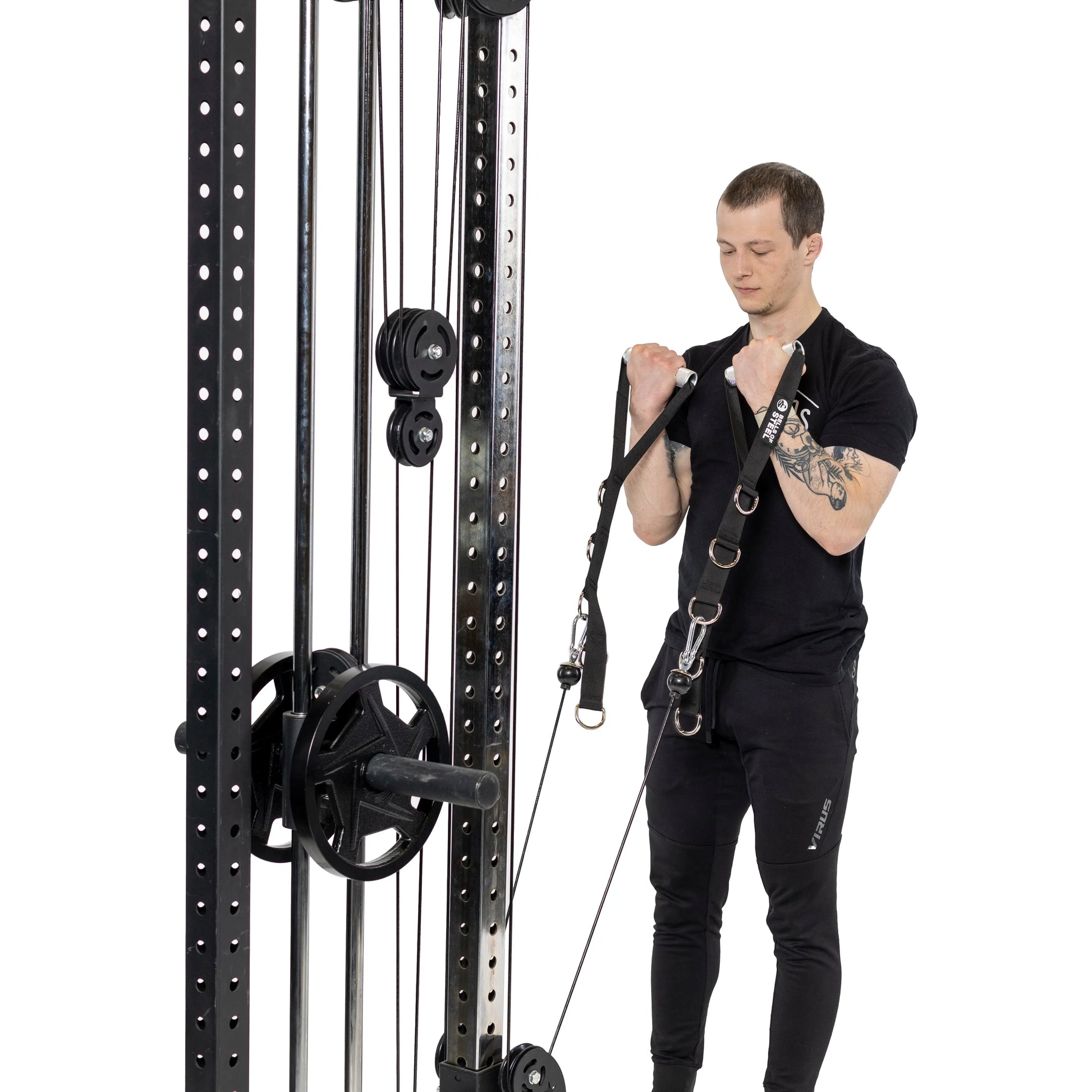 Rustproof Aluminum Gym Handles with Adjustable Straps and Smooth Rotation for Cable Machines, Chest Flys, and Shoulder Raises