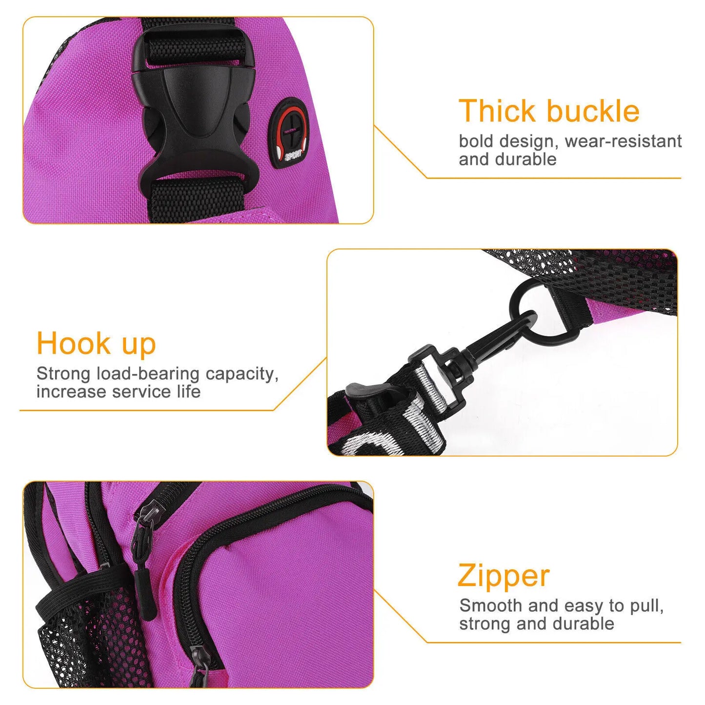 Waterproof Crossbody Chest Pack Sling Backpack for Travel - Unisex Black