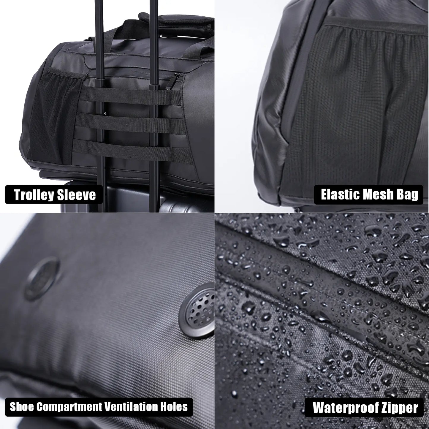 Multi-Functional 40L Travel Sports Duffel Backpack - Waterproof, Insulated Front Pocket, Ventilated Shoe Compartment, Lightweight Design for Camping, Hiking, and Travel
