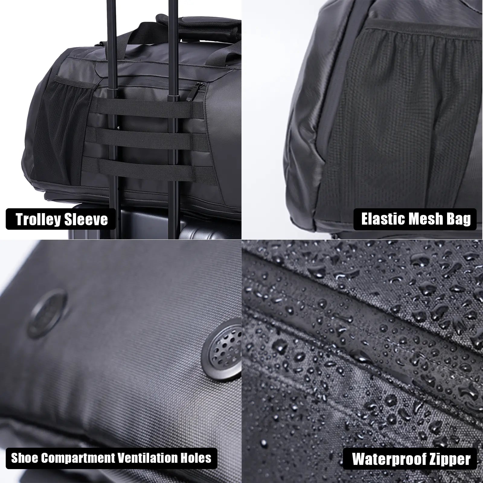Multi-Functional 40L Travel Sports Duffel Backpack - Waterproof, Insulated Front Pocket, Ventilated Shoe Compartment, Lightweight Design for Camping, Hiking, and Travel