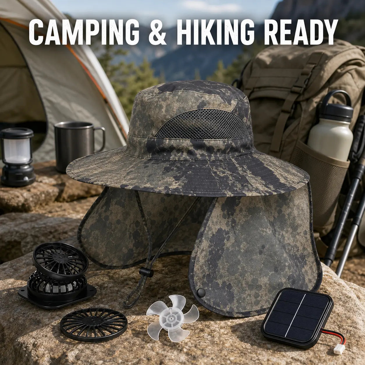 Modular Solar-Powered Cooling Hat with Built-In Rechargeable Fan - Lightweight Waterproof Sunshade Cap for Outdoor Activities and Sports Events