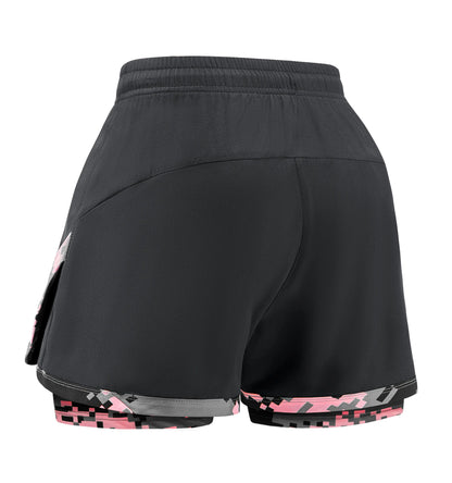 4-Pack Women's 2-in-1 Camouflage Running Shorts - Quick-Drying, Anti-Chafing Sportswear for Gym, Yoga, and Outdoor Activities