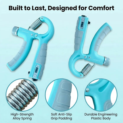 Adjustable Resistance Grip Strength Trainer (11-132 Lbs / 5-60 Kg) - 2-Pack Forearm and Hand Exerciser for Muscle Development, Injury Rehabilitation, and Office Relaxation