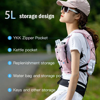 AONIJIE 5L Hydration Running Vest - Multifunctional Water Backpack with Bladder for Trail Running, Sports, and Outdoor Activities for Men and Women