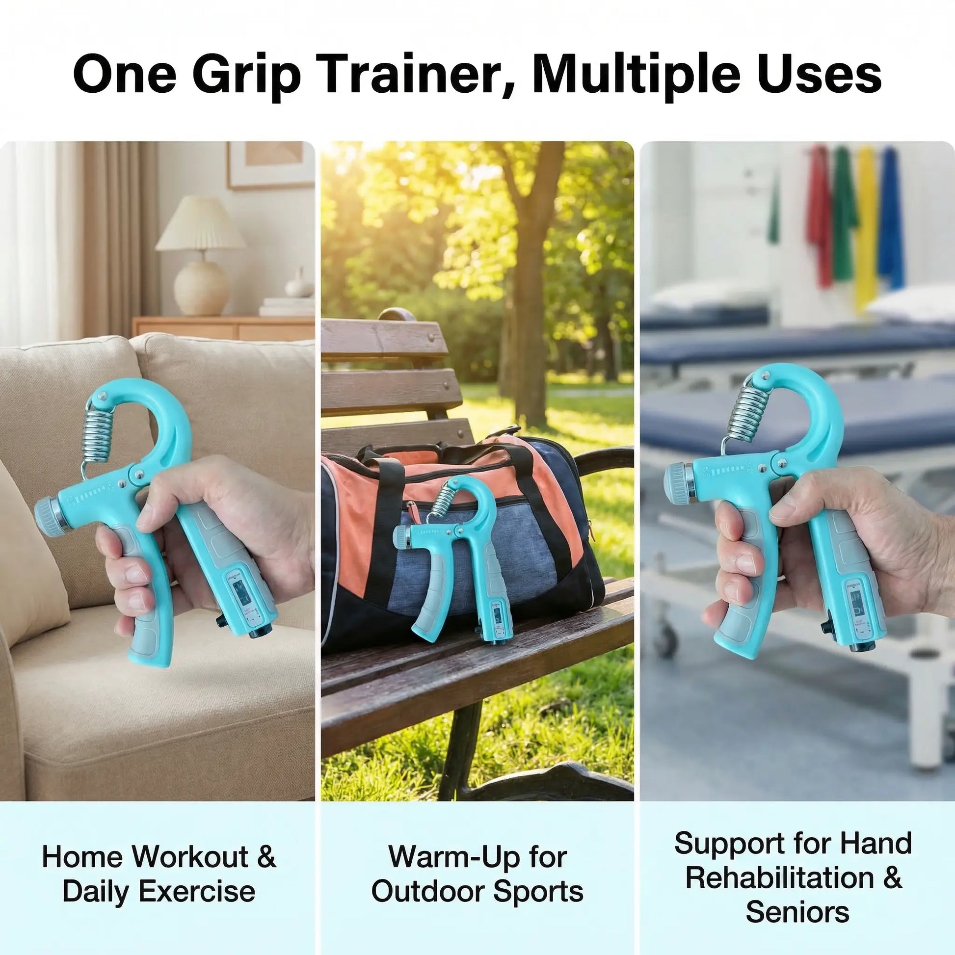 Adjustable Resistance Grip Strength Trainer (11-132 Lbs / 5-60 Kg) - 2-Pack Forearm and Hand Exerciser for Muscle Development, Injury Rehabilitation, and Office Relaxation