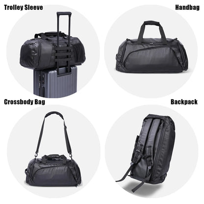 Multi-Functional 40L Travel Sports Duffel Backpack - Waterproof, Insulated Front Pocket, Ventilated Shoe Compartment, Lightweight Design for Camping, Hiking, and Travel