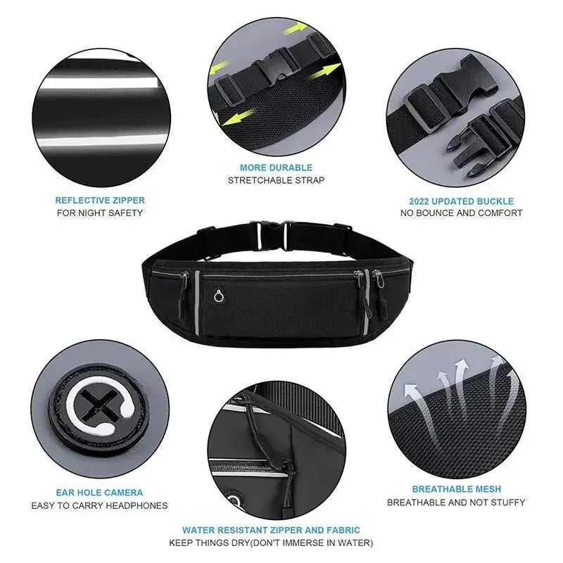 Lightweight Running Waist Bag - Versatile Fanny Pack for Men & Women, Ideal for Gym, Marathon, and Sports Activities
