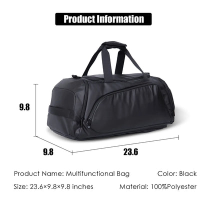 Multi-Functional 40L Travel Sports Duffel Backpack - Waterproof, Insulated Front Pocket, Ventilated Shoe Compartment, Lightweight Design for Camping, Hiking, and Travel