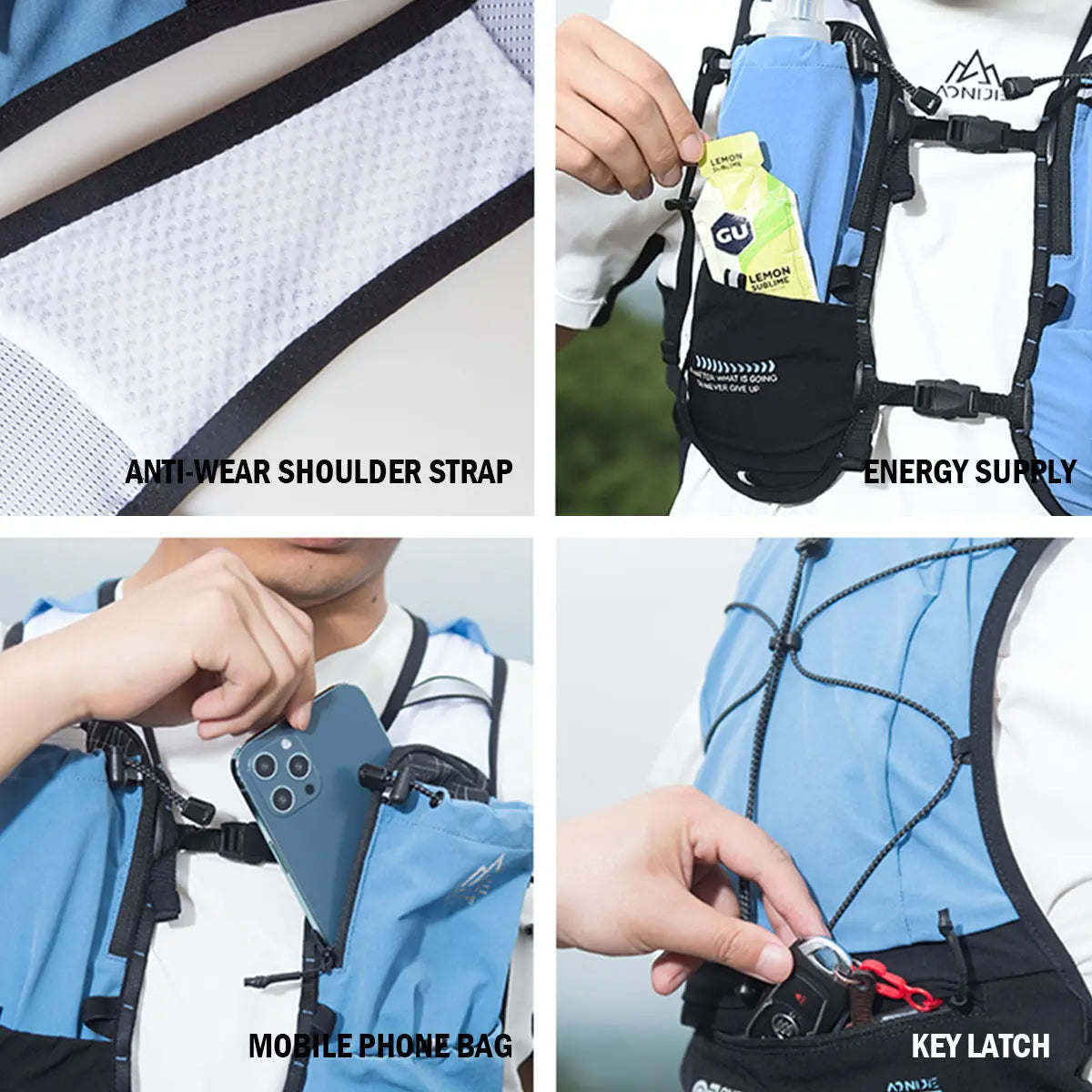 AONIJIE 5L Hydration Running Vest - Multifunctional Water Backpack with Bladder for Trail Running, Sports, and Outdoor Activities for Men and Women