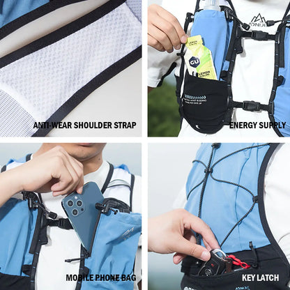 AONIJIE 5L Hydration Running Vest - Multifunctional Water Backpack with Bladder for Trail Running, Sports, and Outdoor Activities for Men and Women
