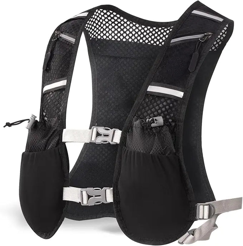 Hydration Vest Backpack for Men and Women - Breathable Mesh and Neoprene Design with 7 Pockets, Adjustable Fit, and Reflective Features for Hiking, Cycling, and Outdoor Activities