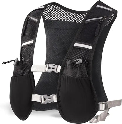 Hydration Vest Backpack for Men and Women - Breathable Mesh and Neoprene Design with 7 Pockets, Adjustable Fit, and Reflective Features for Hiking, Cycling, and Outdoor Activities