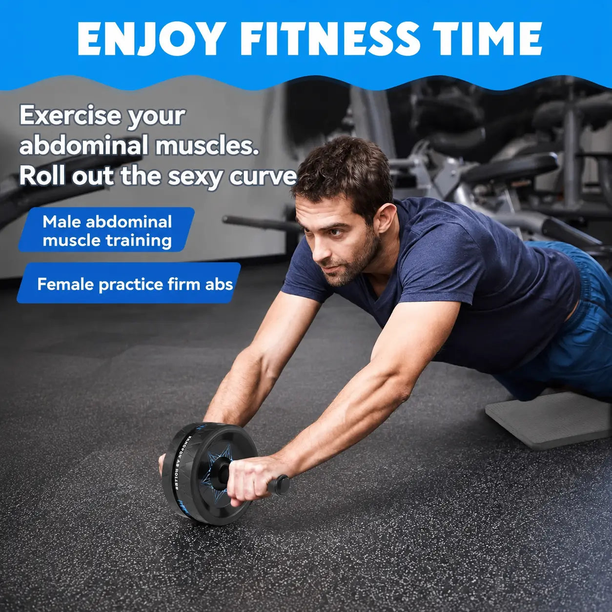 Double Wheel Abs Roller - Silent Dual-Wheel Core Trainer for Abdominal Strength and Waist Conditioning, Compact Home Fitness Equipment Ideal for Core Workouts, Perfect Father's Day Gift