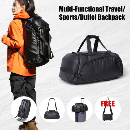 Multi-Functional 40L Travel Sports Duffel Backpack - Waterproof, Insulated Front Pocket, Ventilated Shoe Compartment, Lightweight Design for Camping, Hiking, and Travel