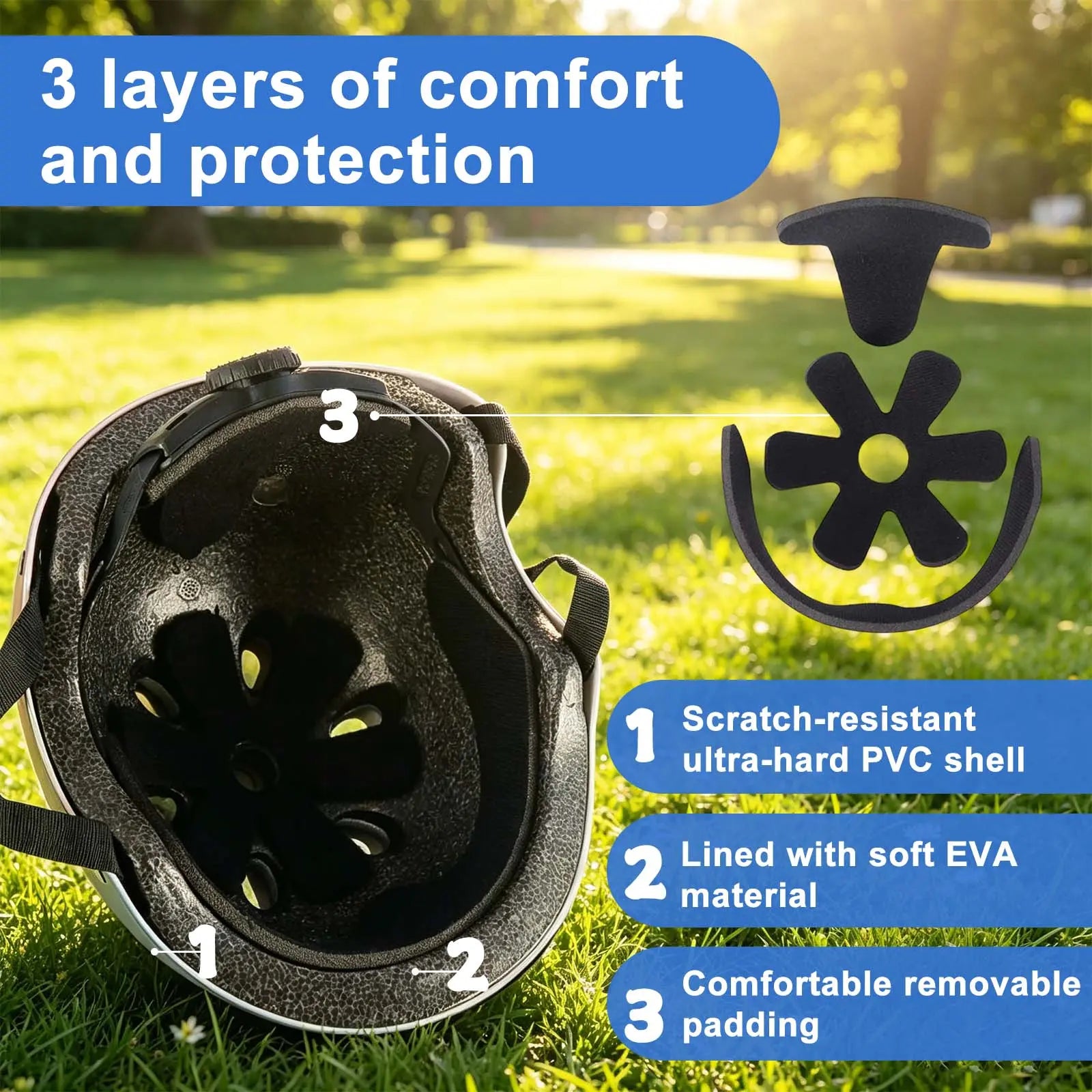 7-Piece Youth Protective Gear Set - Adjustable Helmet with Knee, Elbow, and Wrist Pads for Skateboarding, Biking, and Scootering (Ages 6-12)