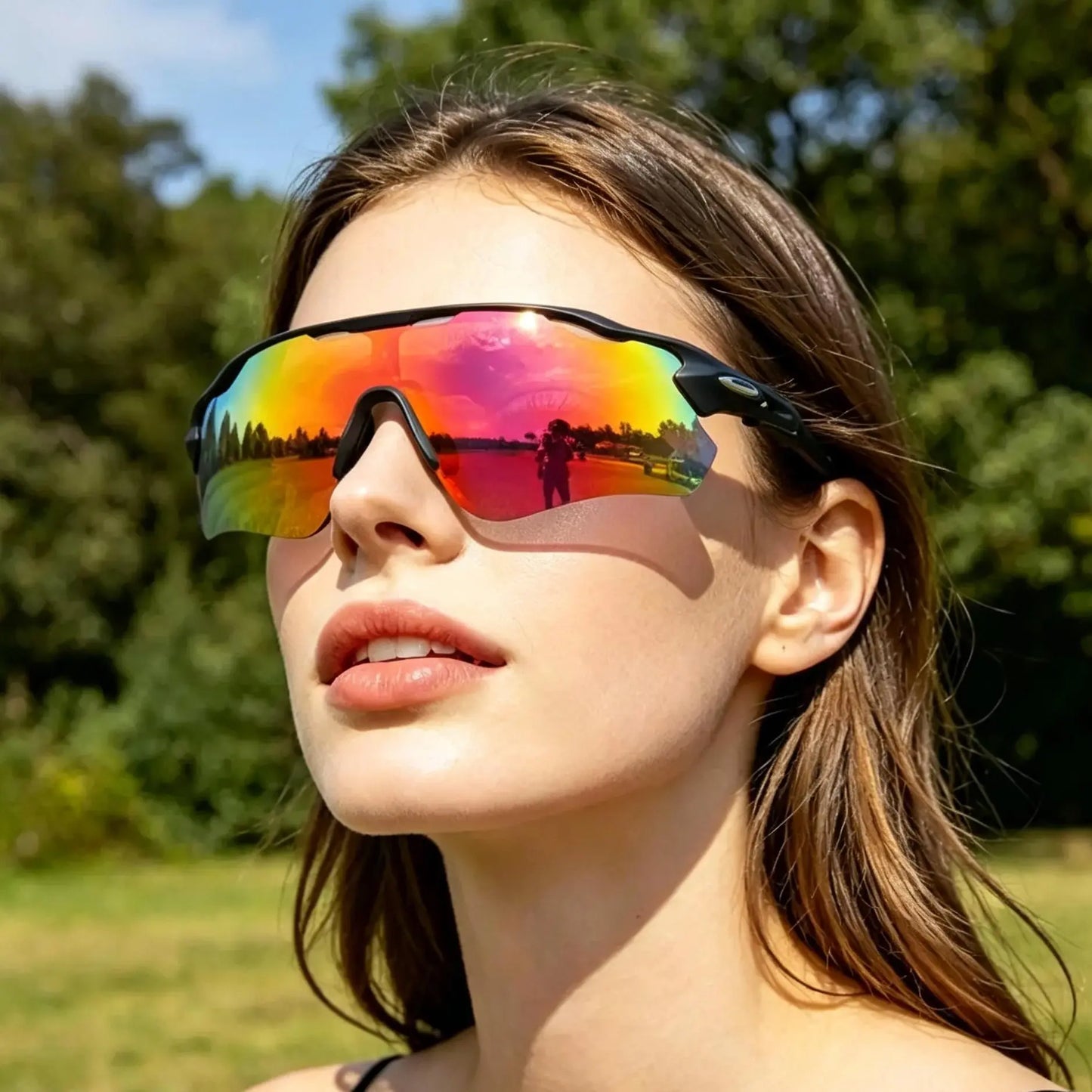 Polarized UV400 Sports Sunglasses for Men and Women, Lightweight TR90 Frame, Windproof Anti-Glare Design for Cycling, Running, Hiking, Camping, Fishing, Driving, Golf, and Outdoor Activities