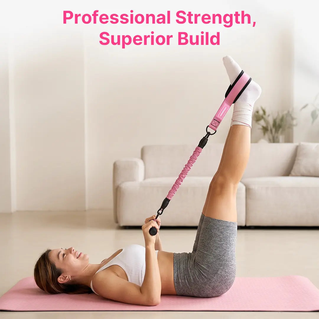 MANUEKLEAR Enhanced Multifunctional 3-Tube Pedal Resistance Bands with Adjustable Tension Handles for Comprehensive ABS, Waist, Arm, and Leg Training - Home Workout Equipment for Women