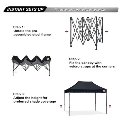 ABCCANOPY Commercial-Series Heavy-Duty 8x12 Patio Pop-Up Canopy Tent