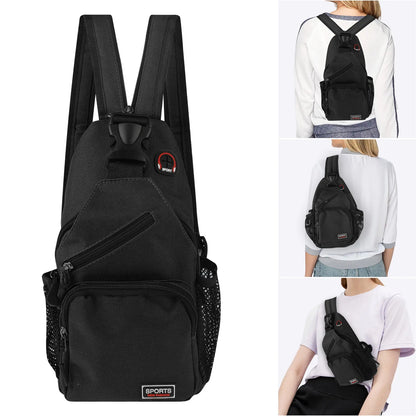 Waterproof Crossbody Chest Pack Sling Backpack for Travel - Unisex Black