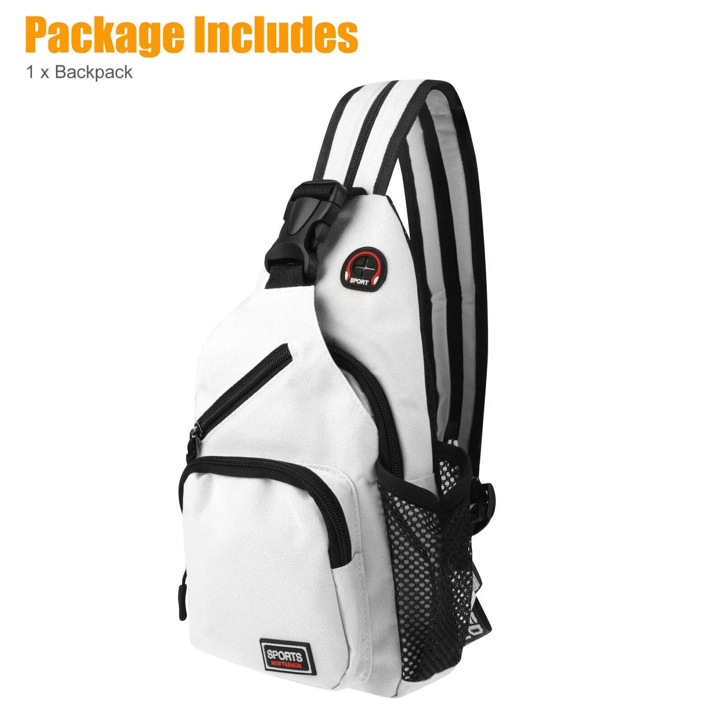 Waterproof Crossbody Chest Pack Sling Backpack for Travel - Unisex Black